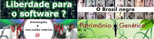 Imagem-de-alunos-em-frente-ao-computador-com-o-titulo-Liberdade-para-o-software-e-Imagem-de-pessoas-negras-com-o-titulo-O-Brasil-Negro-Patrimonio-Genetico