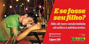 cartaz de divulgao da campanha contra alcoolismo de jovens