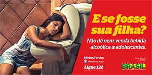 cartaz de divulgao da campanha contra alcoolismo de jovens