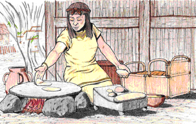 Desenho-de-mulher-preparando-alimentos-de-milho