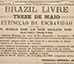 Jornal da poca noticia a assinatura da Lei urea que abolia a escravido no Brasil