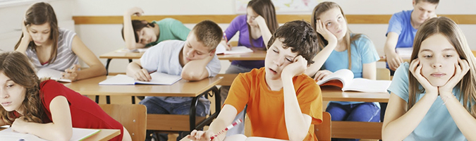 alunos desmotivados na sala de aula