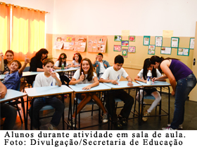 Alunos em sala de aula