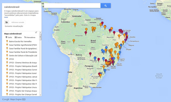 Mapa colaborativo Caindo no Brasil