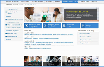 Foto do portal do CNPq