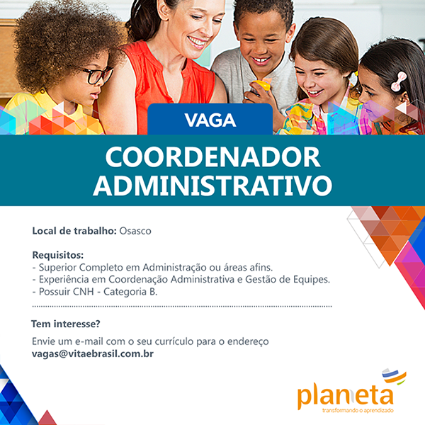 vaga: coordenador administrativo