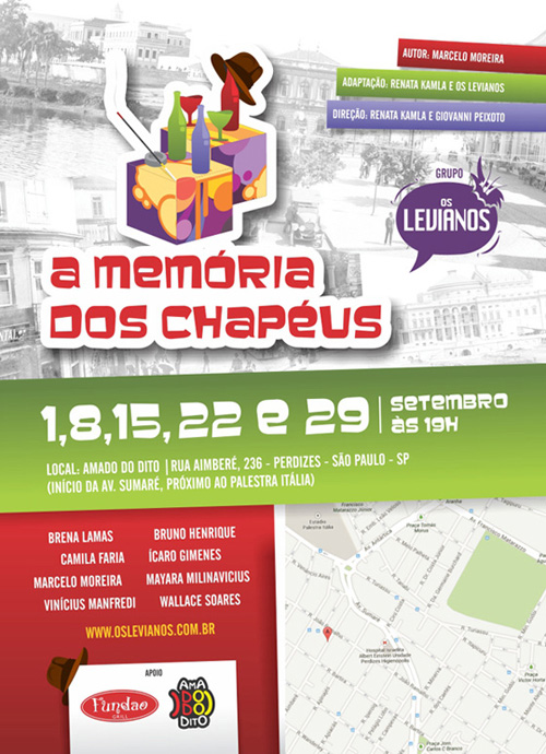 Flyer da pea de teatro Memria dos Chapus